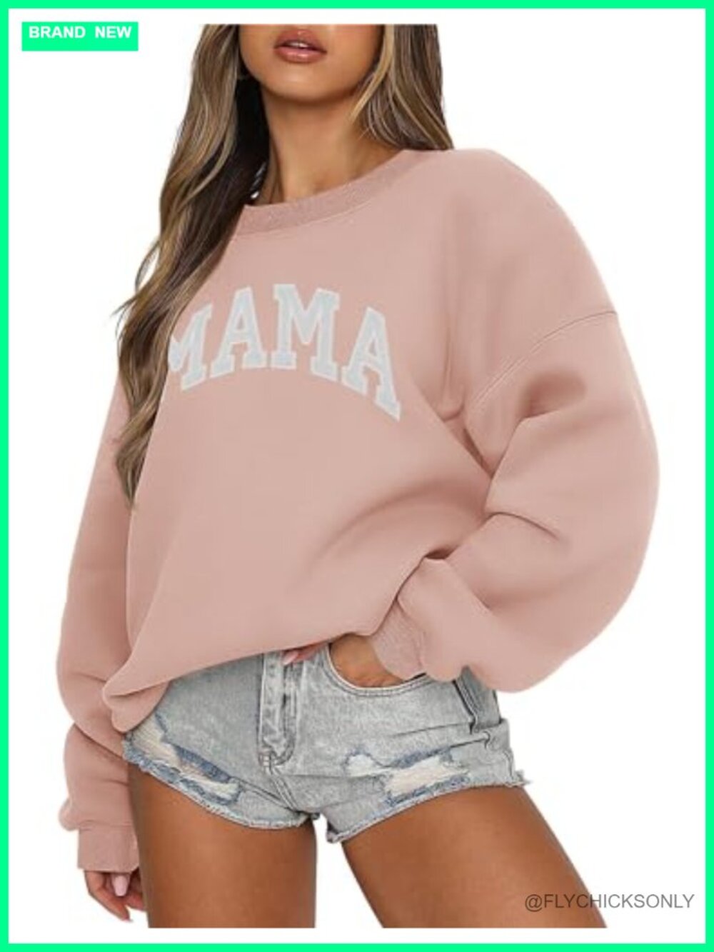 Womens Oversized Crewneck Fleece Sweatshirt Long Sleeve Pullover